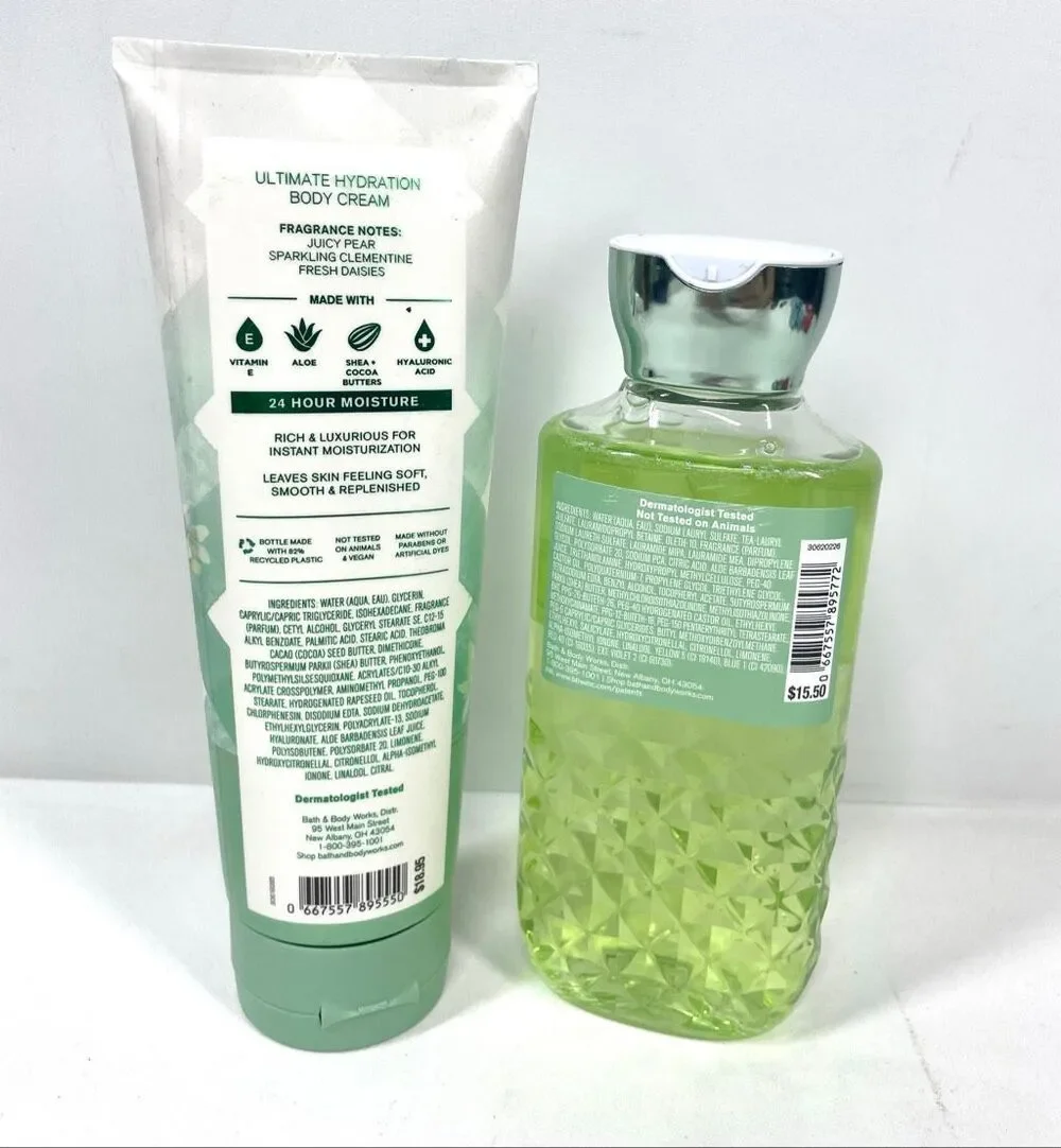 Bath & Body Works Gingham Fresh Shower Gel Body Cream 2 Pc Set Retired Packaging